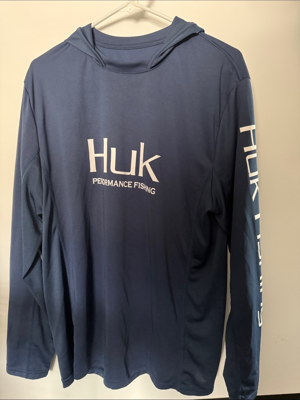 Huk Navy Hooded Performance Long-Sleeve Shirt